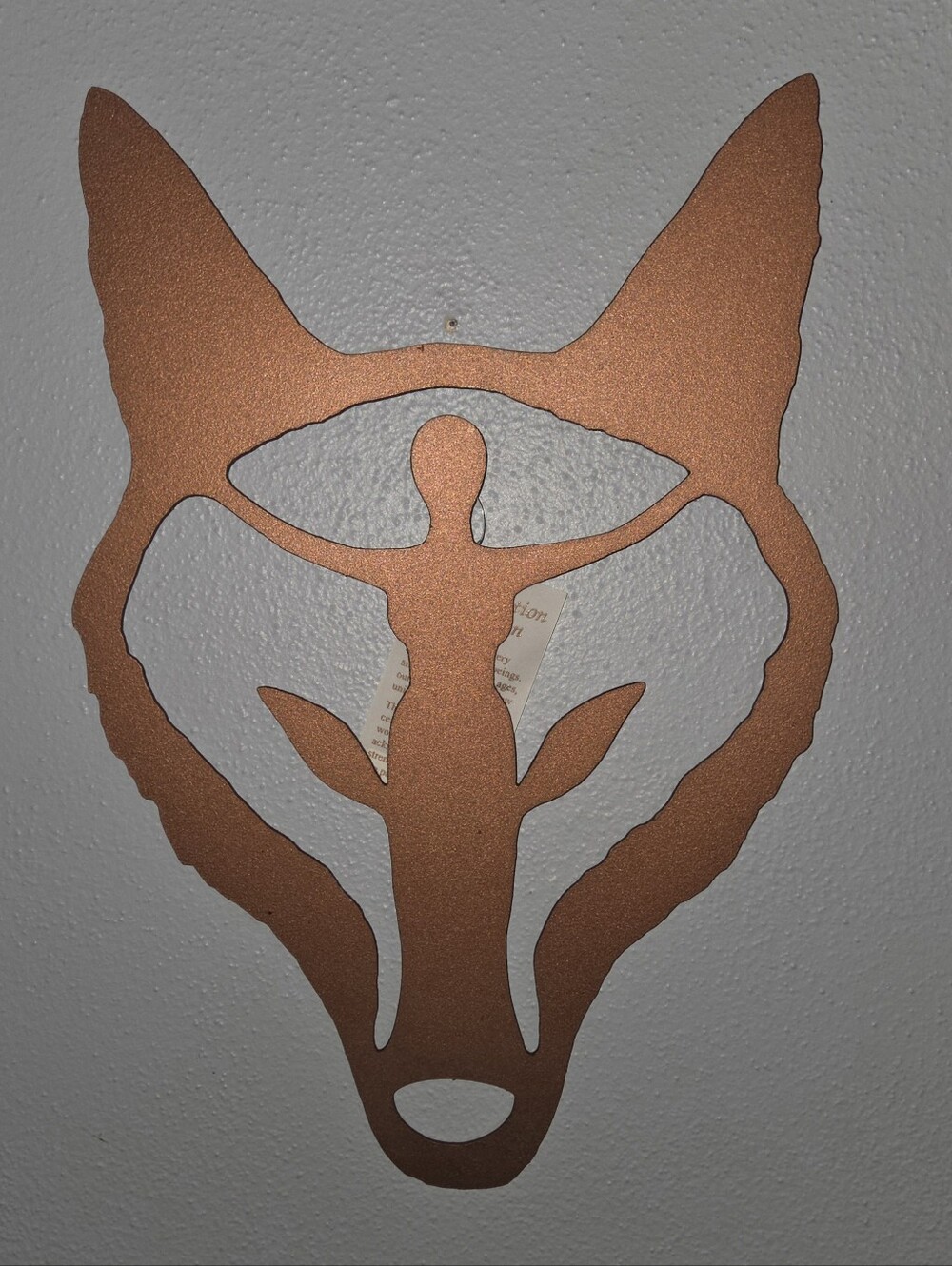 Vintage Deva Designs Metal Wolf Goddess Wall Art Sedona AZ 1990s NOS